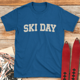Ski Day Navy T Shirt Gift For Skier