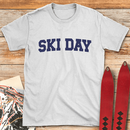 Ski Day Navy T Shirt Gift For Skier