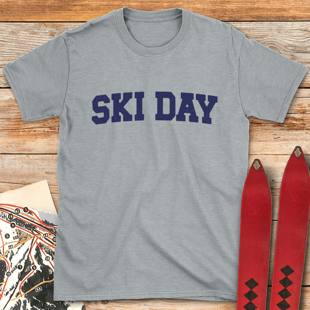 Ski Day Navy T Shirt Gift For Skier