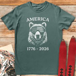 Ski Bear USA 250 T Shirt Gift For Skier