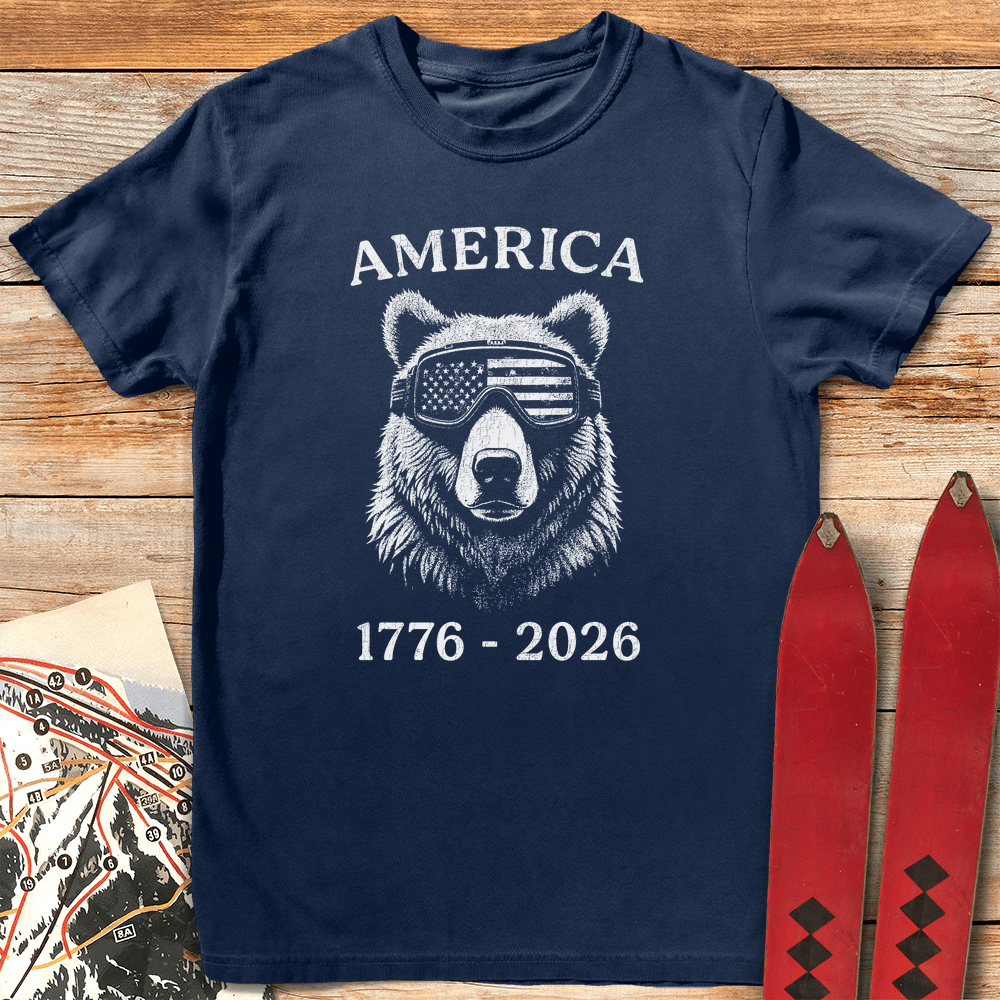Ski Bear USA 250 T Shirt Gift For Skier