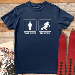 Sister Shreds T Shirt Gift For Skier