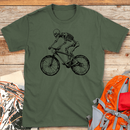 Skeleton Biker T Shirt Gift For Skier