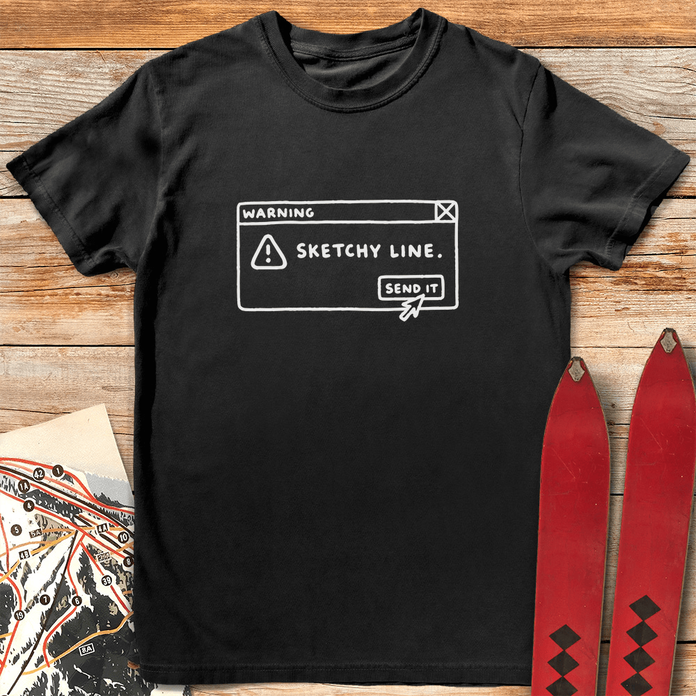Sketchy Line T Shirt Gift For Skier