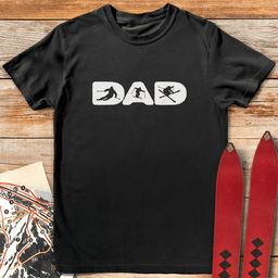 Ski Dad Silhouette T Shirt Gift For Dad