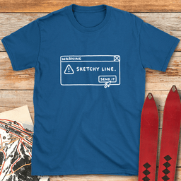 Sketchy Line T Shirt Gift For Skier