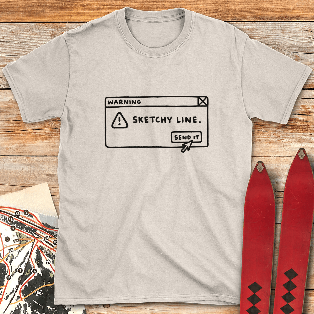 Sketchy Line T Shirt Gift For Skier