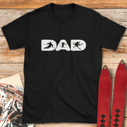 Ski Dad Silhouette T Shirt Gift For Dad
