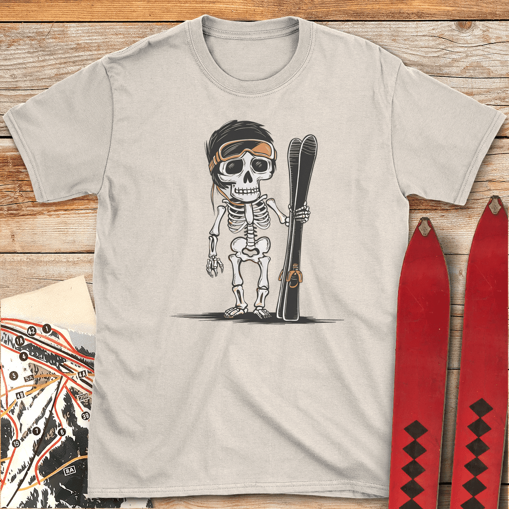 Skeleton Skier T Shirt Gift For Skier