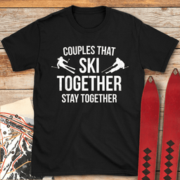 Ski Couples T Shirt Gift For Skier