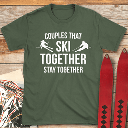 Ski Couples T Shirt Gift For Skier