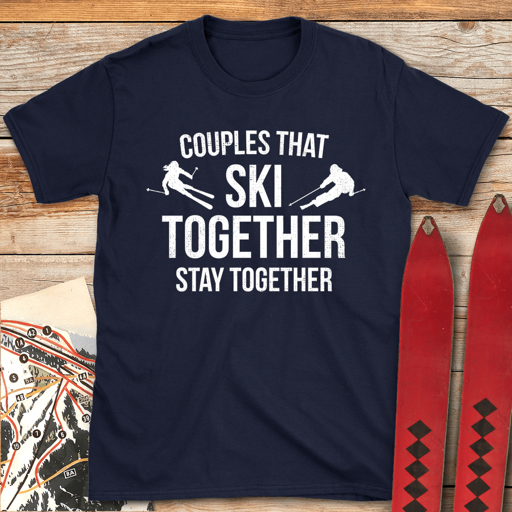 Ski Couples T Shirt Gift For Skier