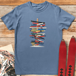 Ski Post T Shirt Gift For Skier