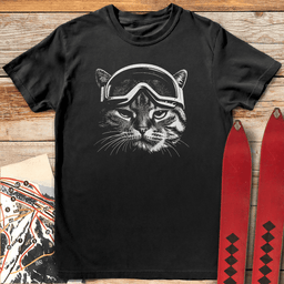 Slope Cat T Shirt Gift For Skier