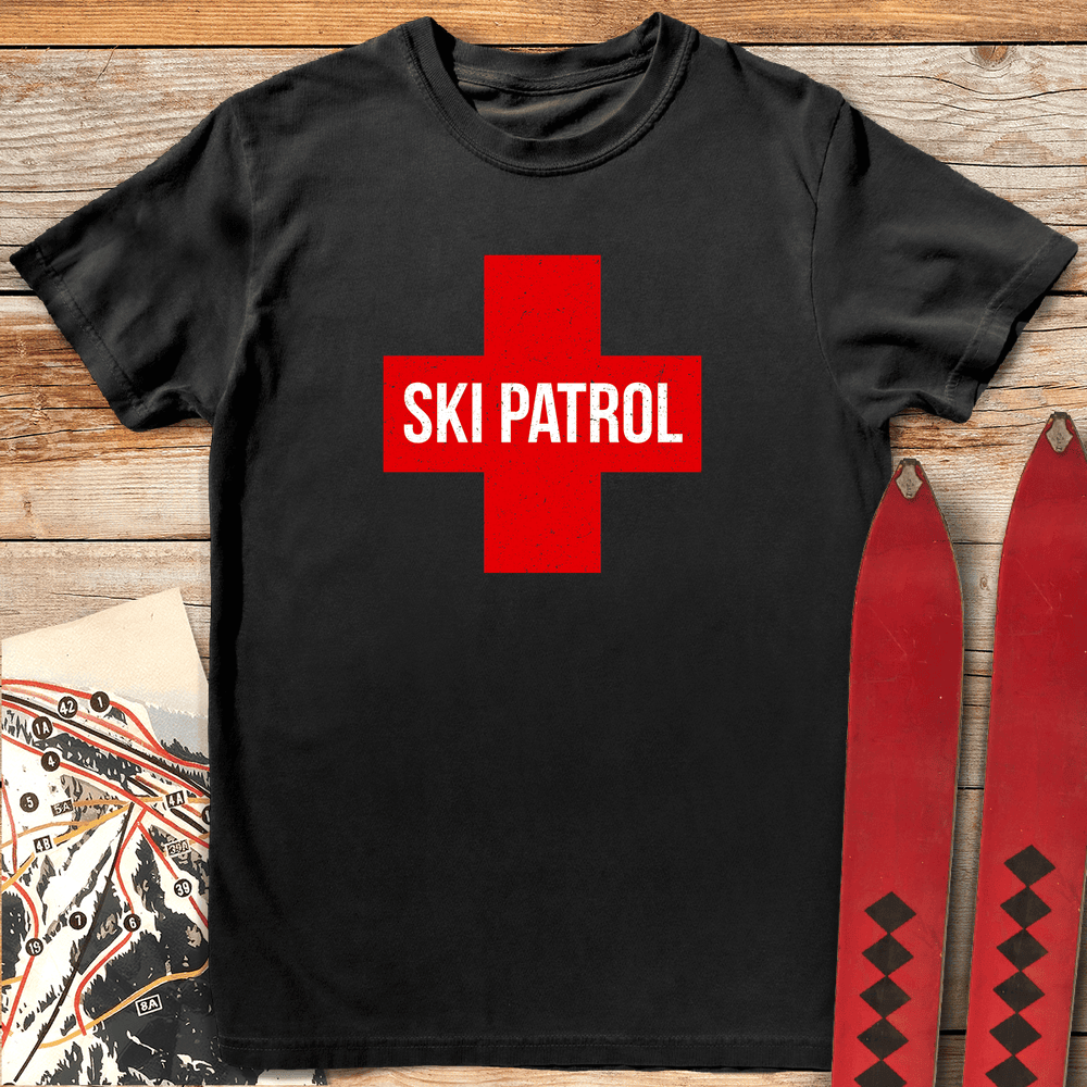 Ski Patrol Cross T Shirt Gift For Skier