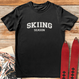Skiing Season Varsity T Shirt Gift For Skier