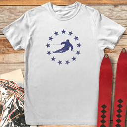 Star Spangled Skier T Shirt Gift For Skier