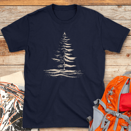 Steady Brush Pine T Shirt Gift For Skier