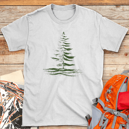Steady Brush Pine T Shirt Gift For Skier