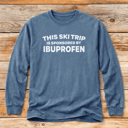 Sponsored By Ibuprofen T Shirt Gift For Skier
