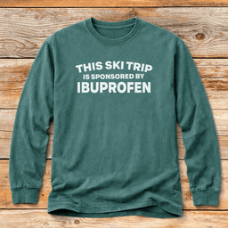 Sponsored By Ibuprofen T Shirt Gift For Skier