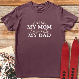Ski Mom Swear Dad T Shirt Gift For Mom