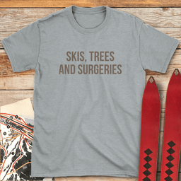 Skis Trees Surgeries T Shirt Gift For Skier