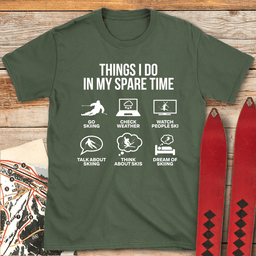 Spare Time Ski T Shirt Gift For Skier