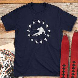 Star Spangled Skier T Shirt Gift For Skier