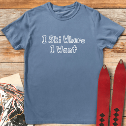 Ski Wherever T Shirt Gift For Skier