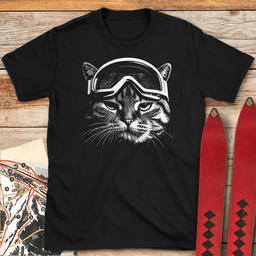 Slope Cat T Shirt Gift For Skier