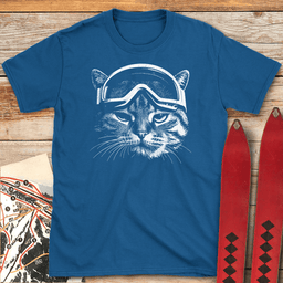 Slope Cat T Shirt Gift For Skier