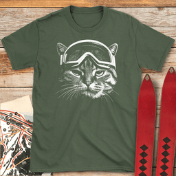 Slope Cat T Shirt Gift For Skier