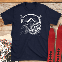 Slope Cat T Shirt Gift For Skier