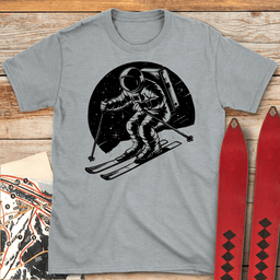 Space Skier T Shirt Gift For Skier