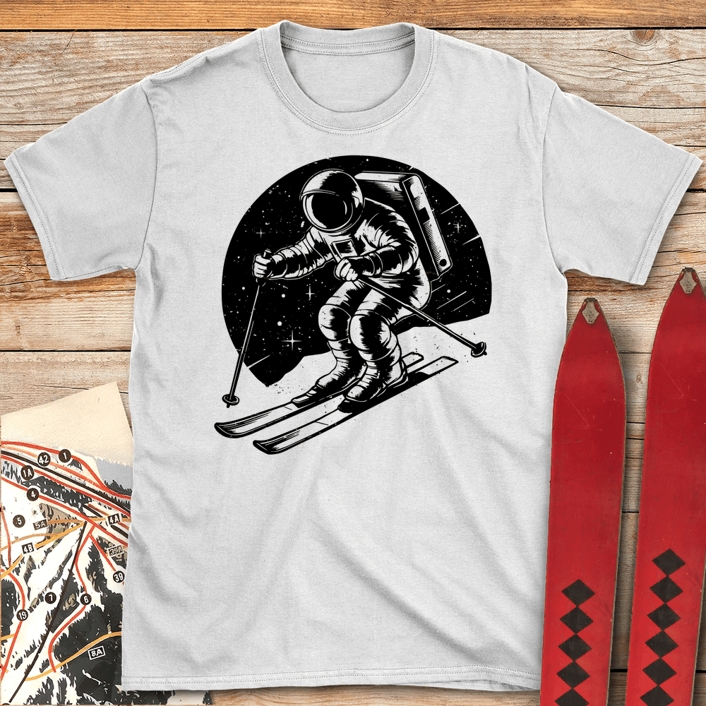 Space Skier T Shirt Gift For Skier