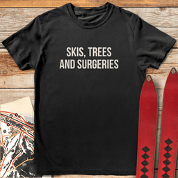 Skis Trees Surgeries T Shirt Gift For Skier
