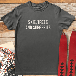Skis Trees Surgeries T Shirt Gift For Skier