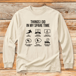Spare Time Ski T Shirt Gift For Skier