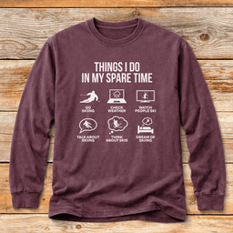 Spare Time Ski T Shirt Gift For Skier