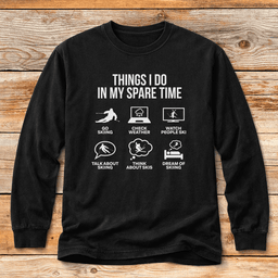 Spare Time Ski T Shirt Gift For Skier