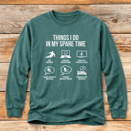 Spare Time Ski T Shirt Gift For Skier