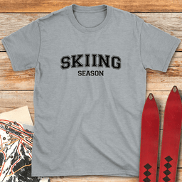 Skiing Season Varsity T Shirt Gift For Skier