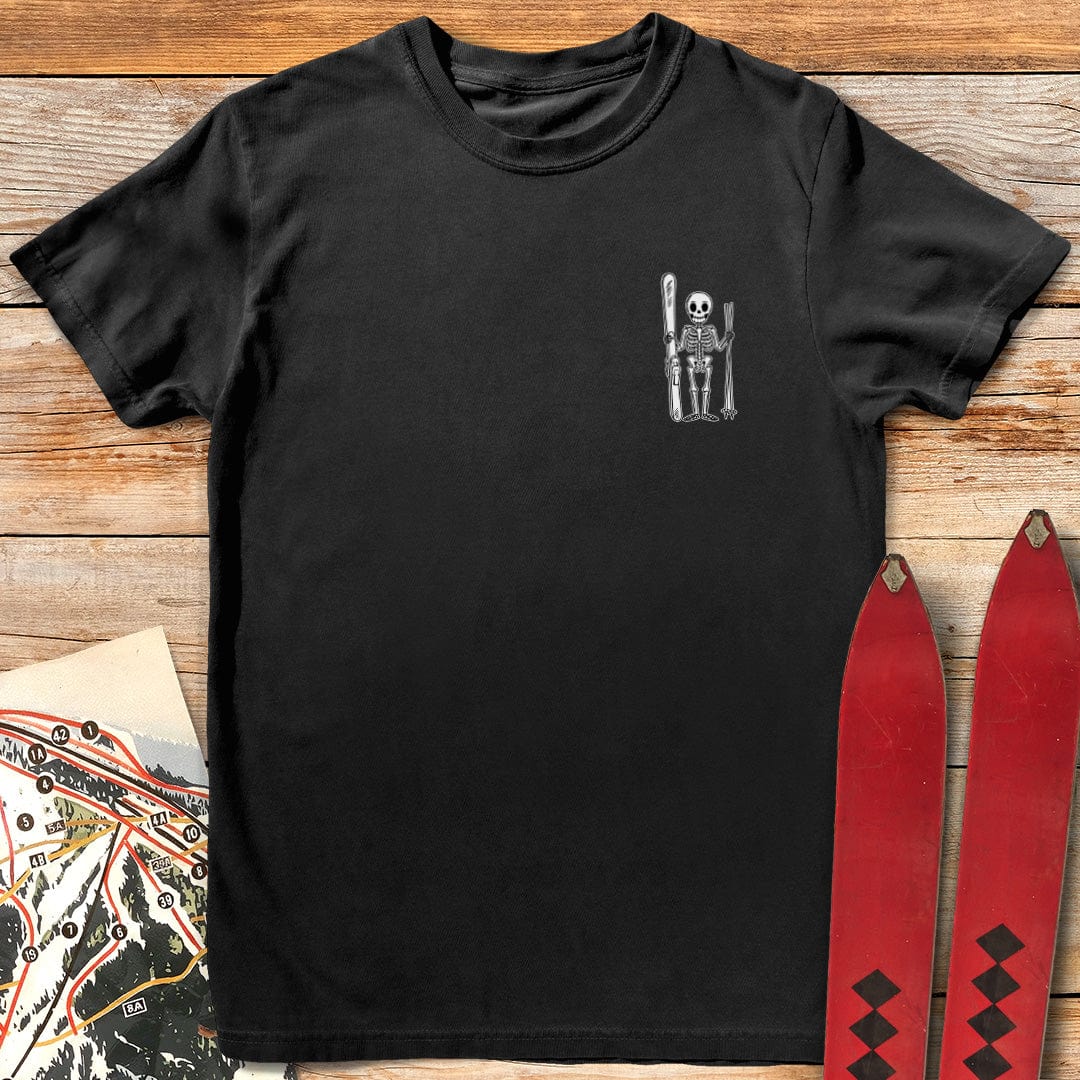 Ski Skeleton T Shirt Gift For Skier