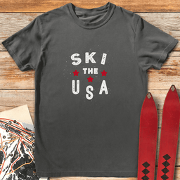 Ski The USA T Shirt Gift For Skier