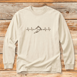 Skier Heartbeat T Shirt Gift For Skier