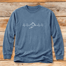 Skier Heartbeat T Shirt Gift For Skier
