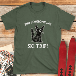 Ski Trip Cat T Shirt Gift For Skier