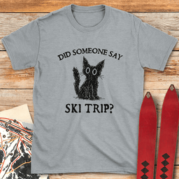 Ski Trip Cat T Shirt Gift For Skier