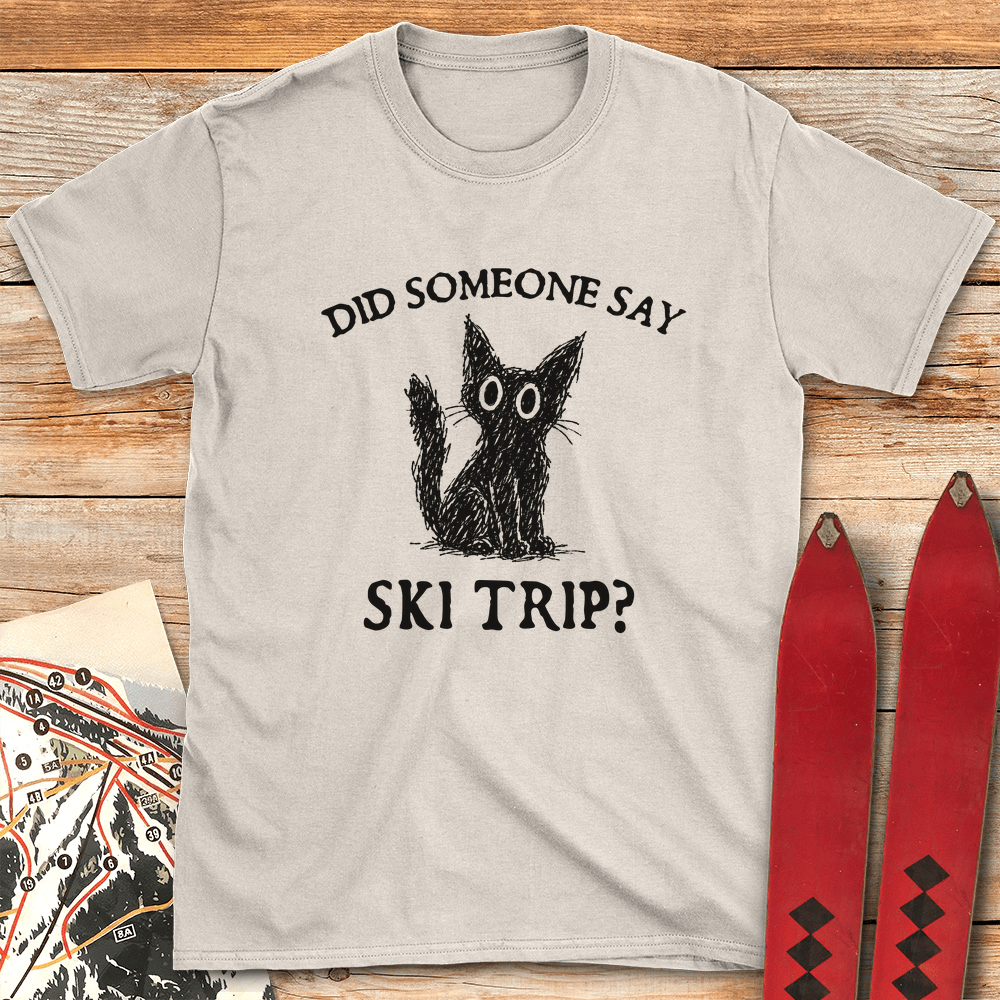 Ski Trip Cat T Shirt Gift For Skier